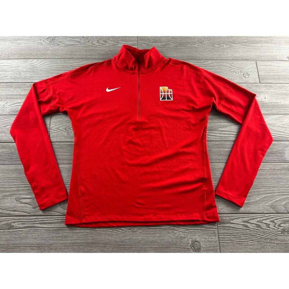 Nike Running Utah Jazz Lightweight 1/4 Zip Pullover Mens Small Red Dri-FIT